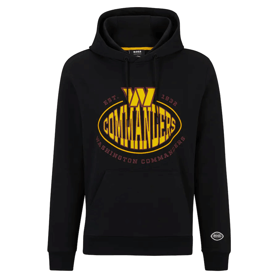 Men's Washington Commanders Black BOSS X Touchback Pullover Hoodie Men's Washington Commanders Black BOSS X Touchback Pullover Hoodie